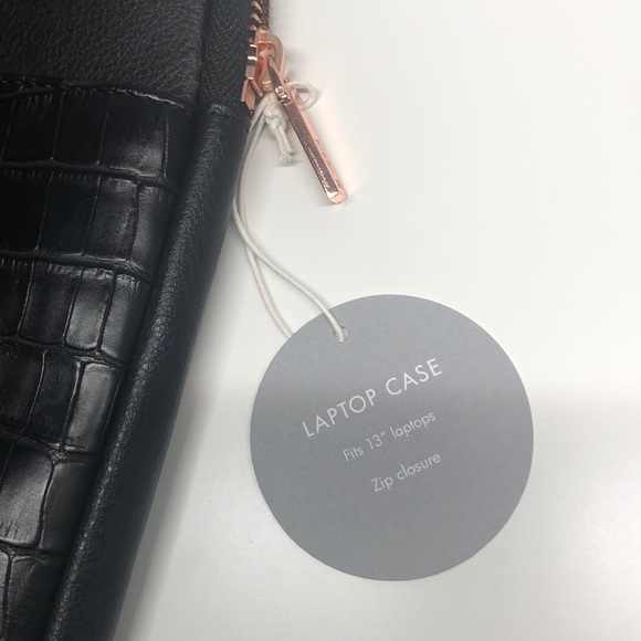 Kikki.K 13” Black Croc Leather Laptop Case - Picture 6 of 9